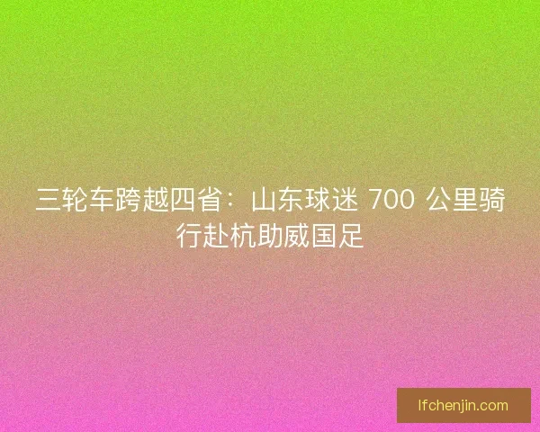 三轮车跨越四省：山东球迷 700 公里骑行赴杭助威国足